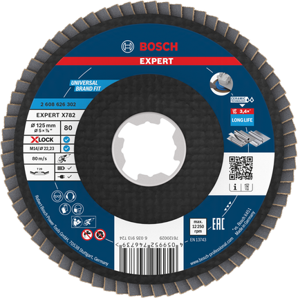 Lamelový kotouč Bosch EXPERT X782, úhlový, 125 mm, G80 X-LOCK.